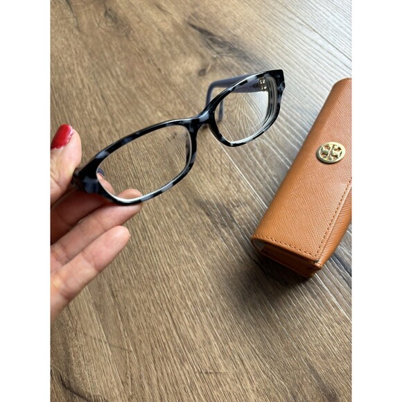Tory Burch Black Blue Tortoise Rectangular Glasses TY2055 53 16 135 Frames Only - Picture 6 of 7